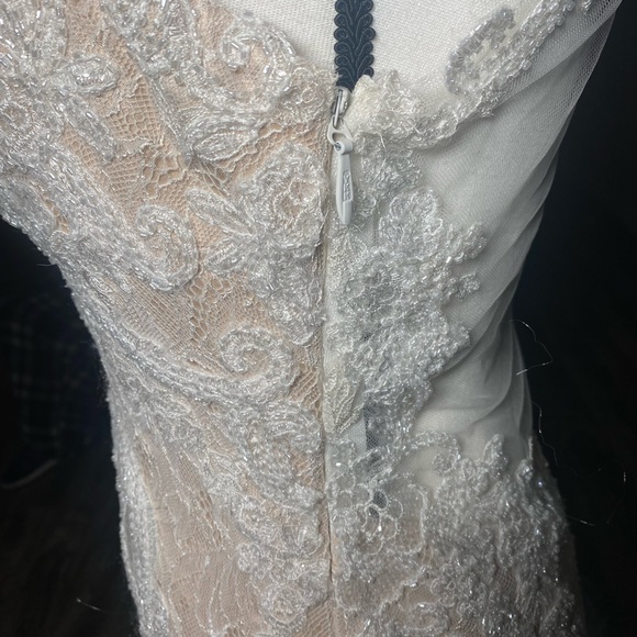 Giselle #14700 size 4 Fit & Flare illusion back sample floor Dress - Picture 6 of 16